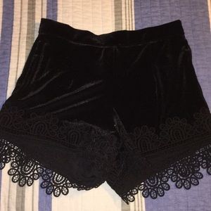 Top shop velvet shorts